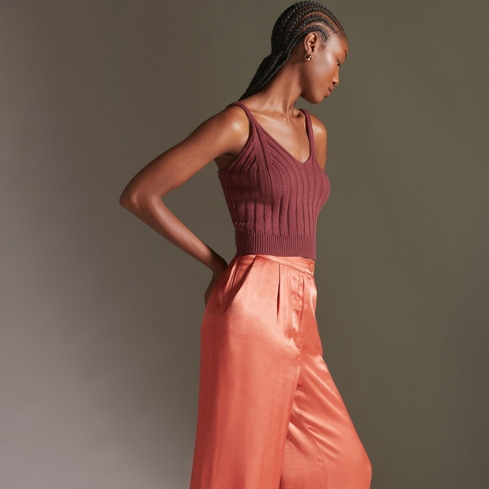 ANTHROPOLOGIE Orange Petra Wide Leg Trousers Size XS NWT - Picture 9 of 10